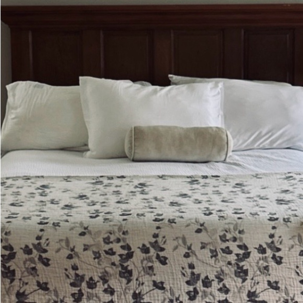 Queen Organic Cotton 2 Side Loom Weave Bedspread Earth Brown Ecru  Bedspread NEW